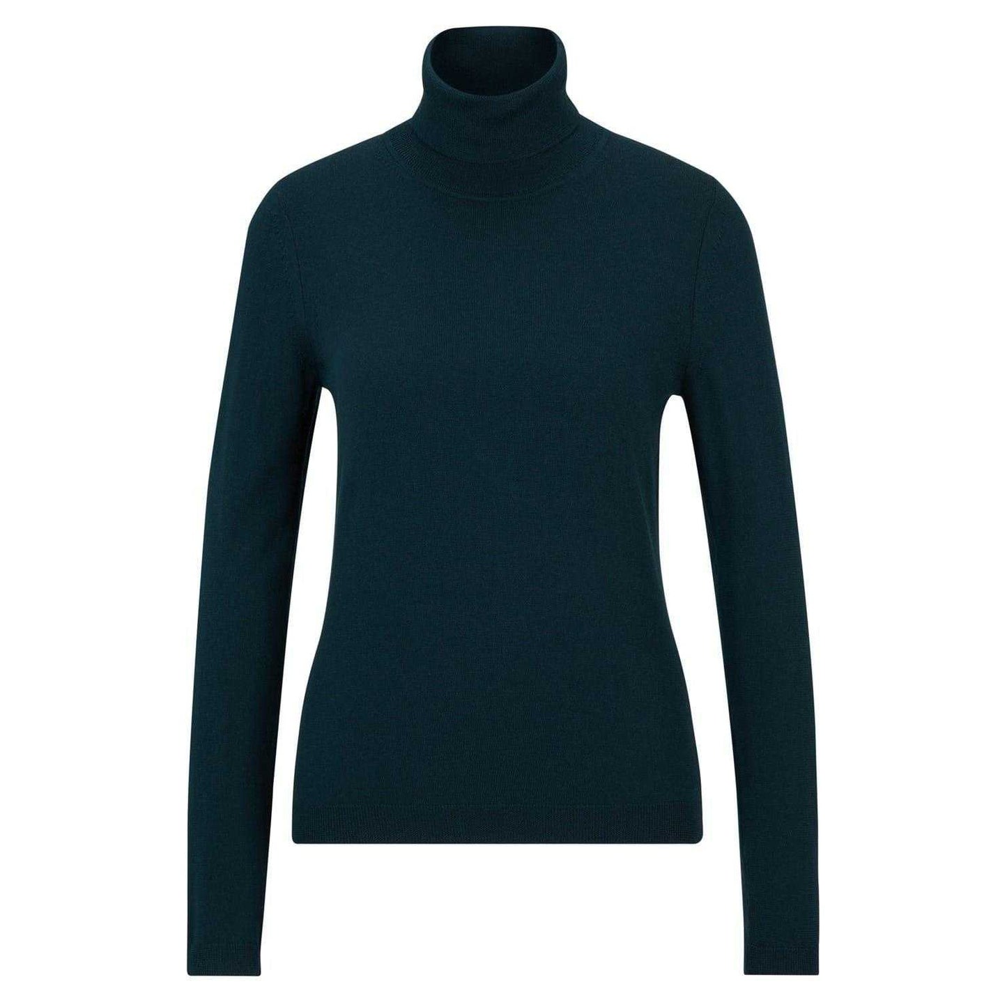 Dark Green - Front - Boss Womens-Ladies Turtle Neck Regular Sweatshirt