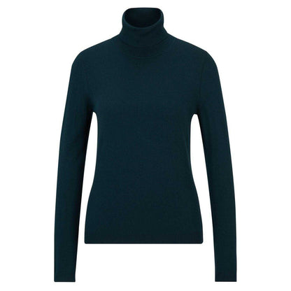 Dark Green - Front - Boss Womens-Ladies Turtle Neck Regular Sweatshirt