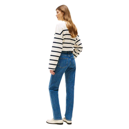 Mid Blue - Side - Tommy Jeans Womens-Ladies 5 Pockets Straight Leg Jeans
