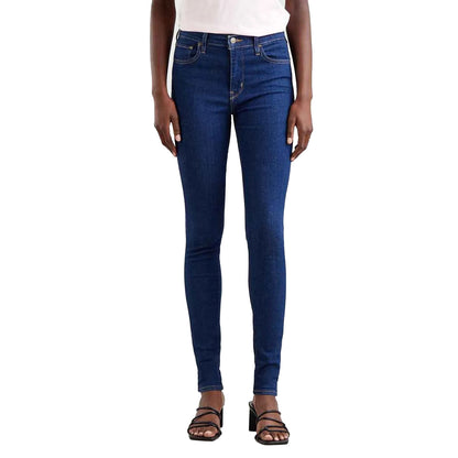 Dark Blue - Side - Levis Womens-Ladies 720 Rinse High Rise Super Skinny Jeans