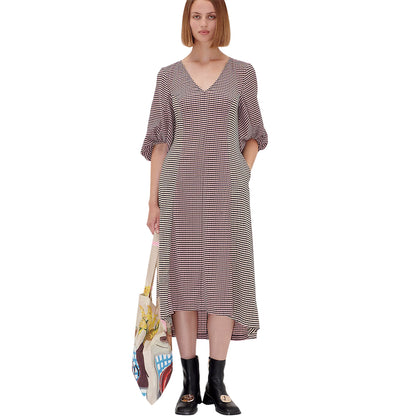 Pink - Lifestyle - Stine Goya Womens-Ladies Striped 3-4 Sleeve Midi Dress