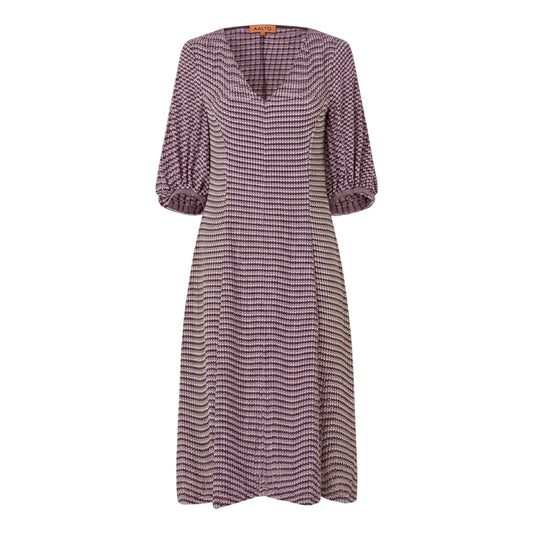 Pink - Front - Stine Goya Womens-Ladies Striped 3-4 Sleeve Midi Dress