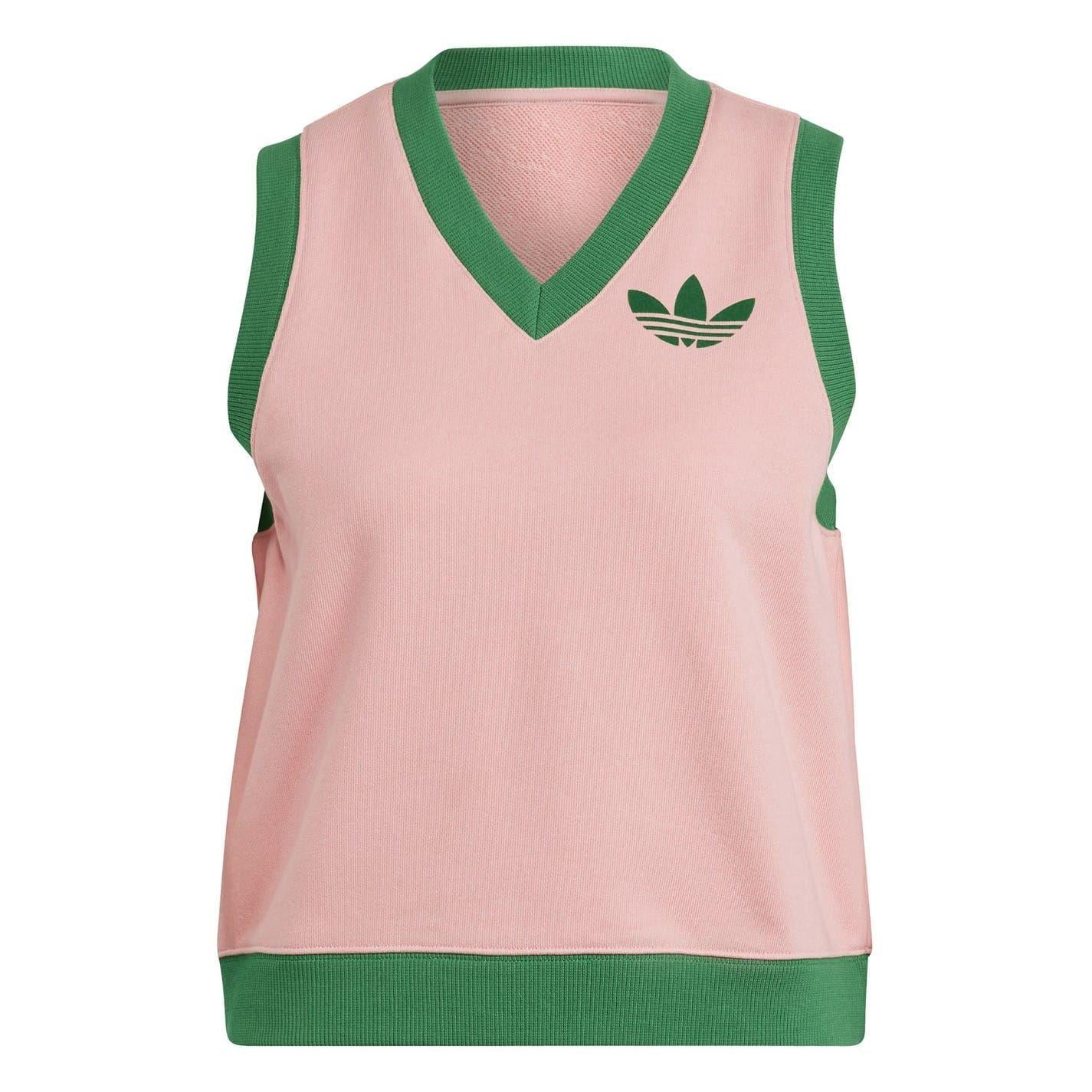 Pink - Front - Adidas Womens-Ladies Originals 70s Sweater Vest