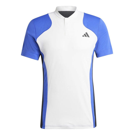 White-Blue-Black - Front - Adidas Mens Pro Heat.Rdy Technology Tennis Polo Shirt