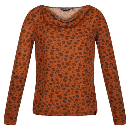 Orange - Front - Regatta Womens-Ladies Frayda Lightweight Cowl Neck Top