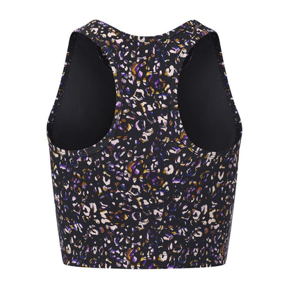 Black - Back - Biba Womens-Ladies Move Leopard Cropped Tank Top