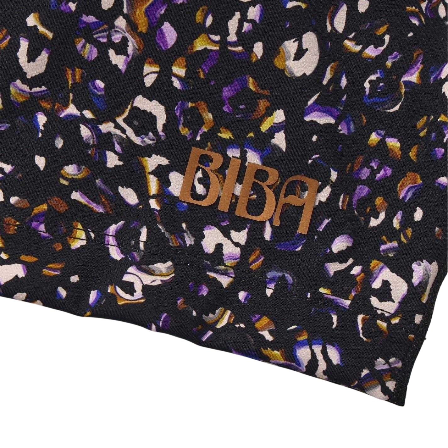 Black - Pack Shot - Biba Womens-Ladies Move Leopard Cropped Tank Top