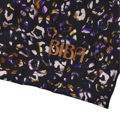 Black - Pack Shot - Biba Womens-Ladies Move Leopard Cropped Tank Top