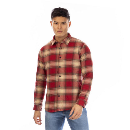 Red - Front - Peter Werth Mens Bagley Plaid Collared Long-Sleeved Shirt