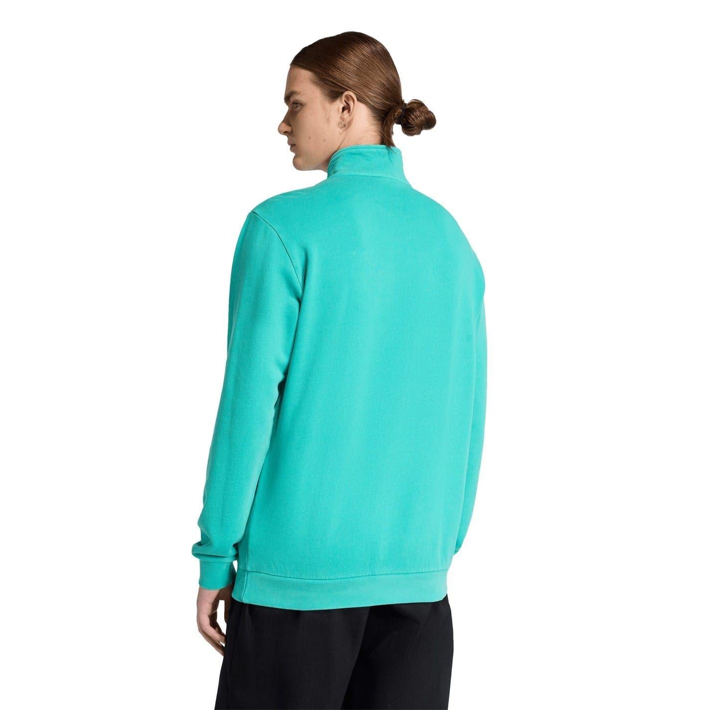 Green - Back - Adidas Mens Terrace Icons Liverpool FC Half Zip Top