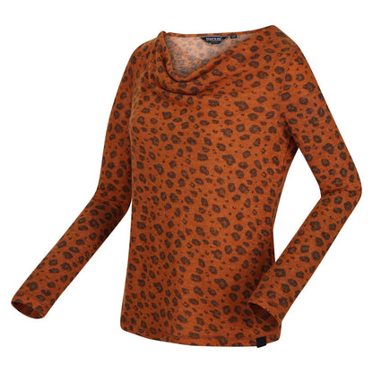 Orange - Side - Regatta Womens-Ladies Frayda Lightweight Cowl Neck Top