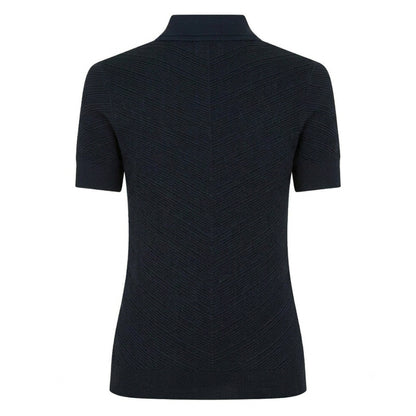 Dark Blue - Back - Boss Womens-Ladies Fointa Chevron Short-Sleeved Polo Shirt