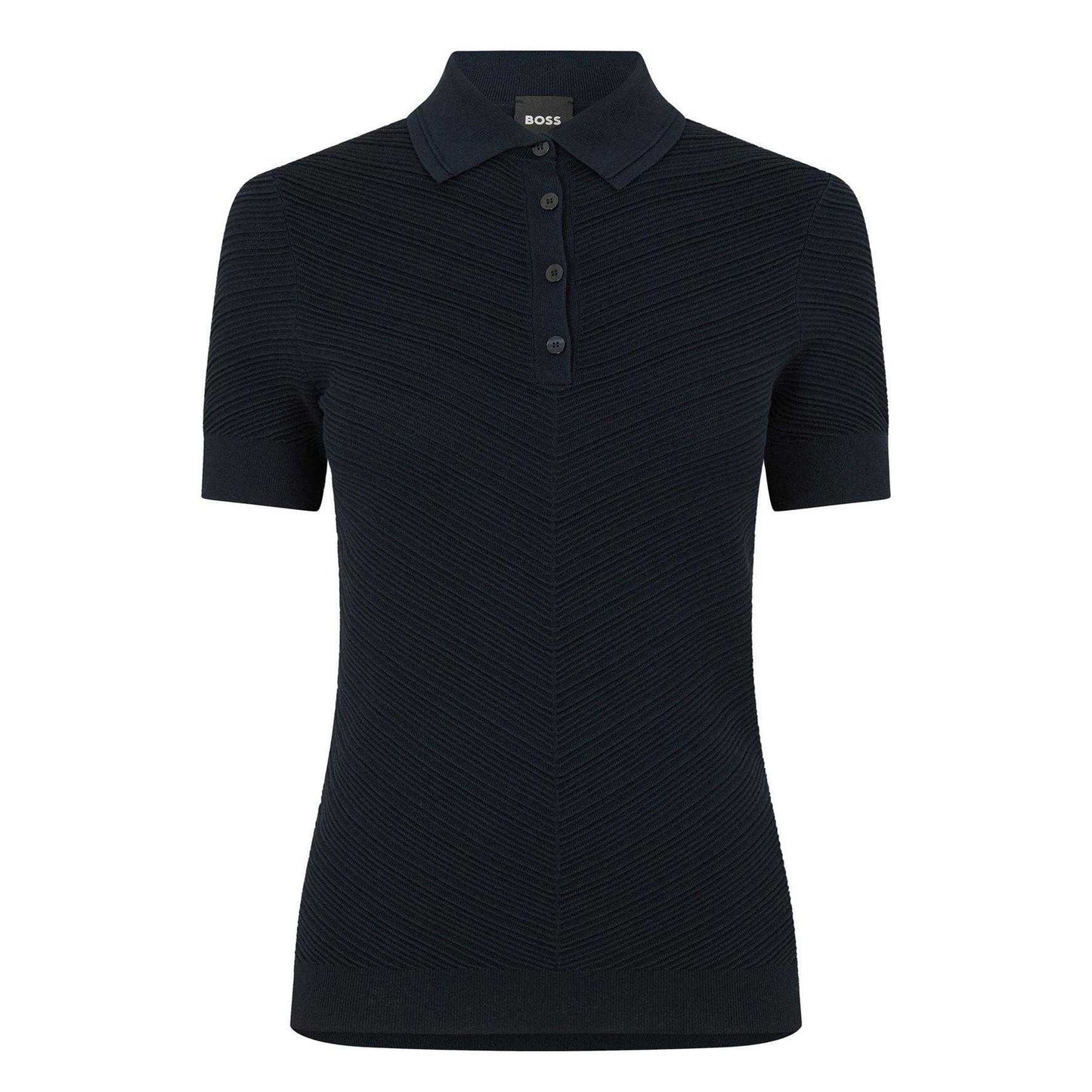 Dark Blue - Front - Boss Womens-Ladies Fointa Chevron Short-Sleeved Polo Shirt
