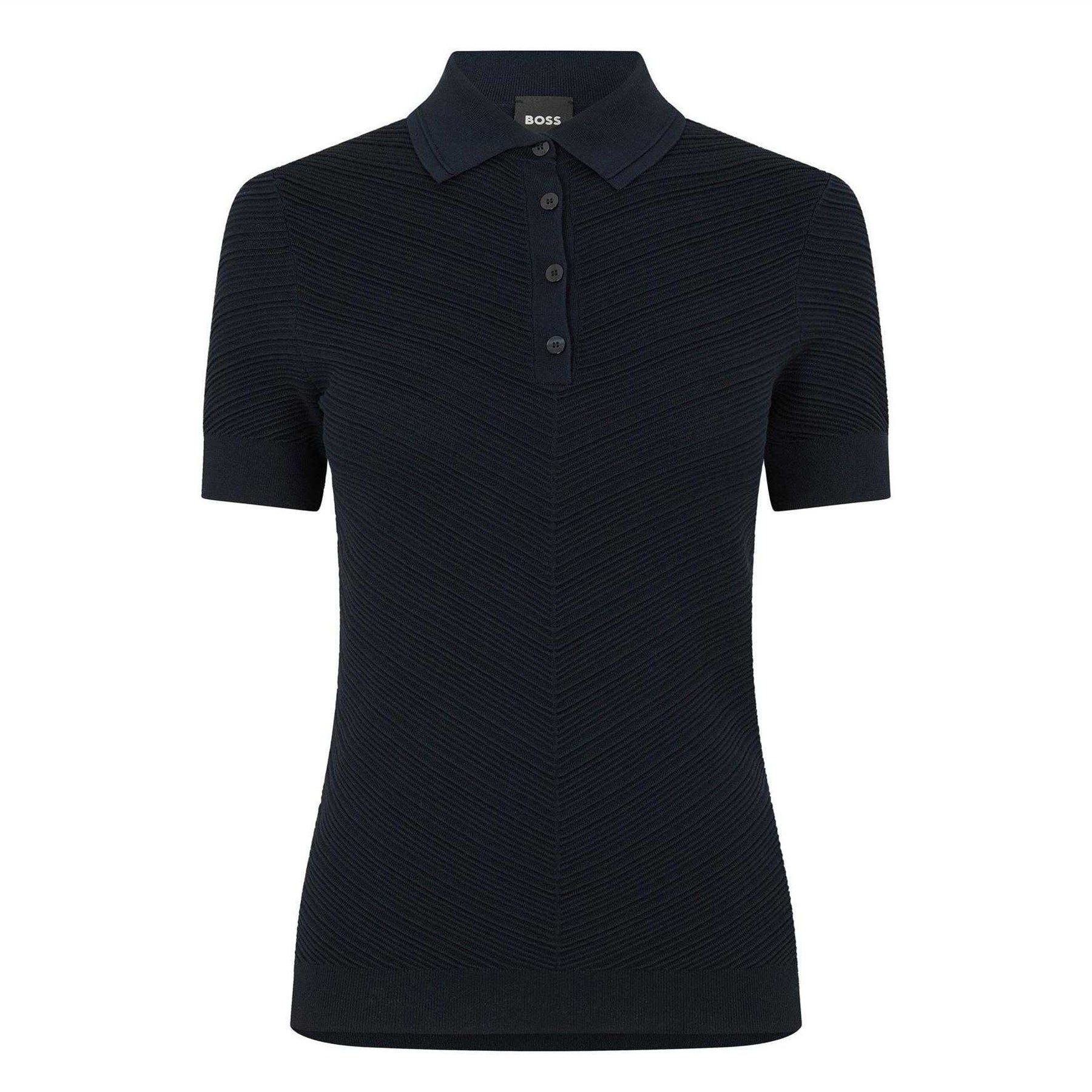 Dark Blue - Front - Boss Womens-Ladies Fointa Chevron Short-Sleeved Polo Shirt