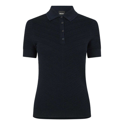 Dark Blue - Front - Boss Womens-Ladies Fointa Chevron Short-Sleeved Polo Shirt