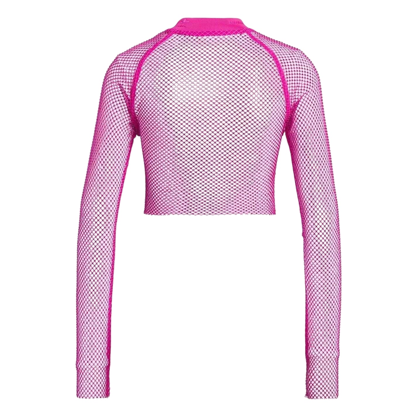 Pink - Back - Adidas Womens-Ladies Ivy Park Crystal Mesh Top