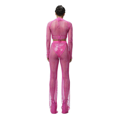 Pink - Lifestyle - Adidas Womens-Ladies Ivy Park Crystal Mesh Top