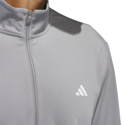 Grey - Side - Adidas Mens 3 Stripes Quarter Zip Track Top