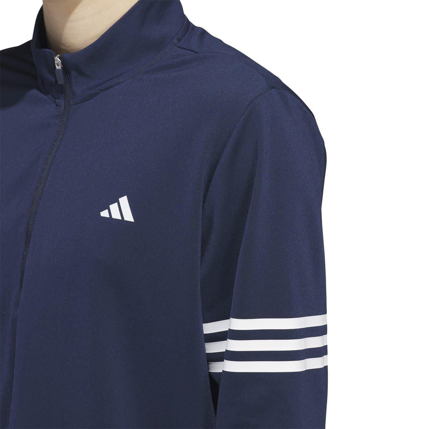 Lead - Side - Adidas Mens 3 Stripes Quarter Zip Track Top