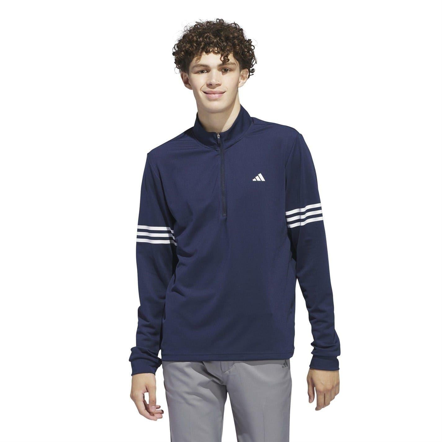 Lead - Lifestyle - Adidas Mens 3 Stripes Quarter Zip Track Top