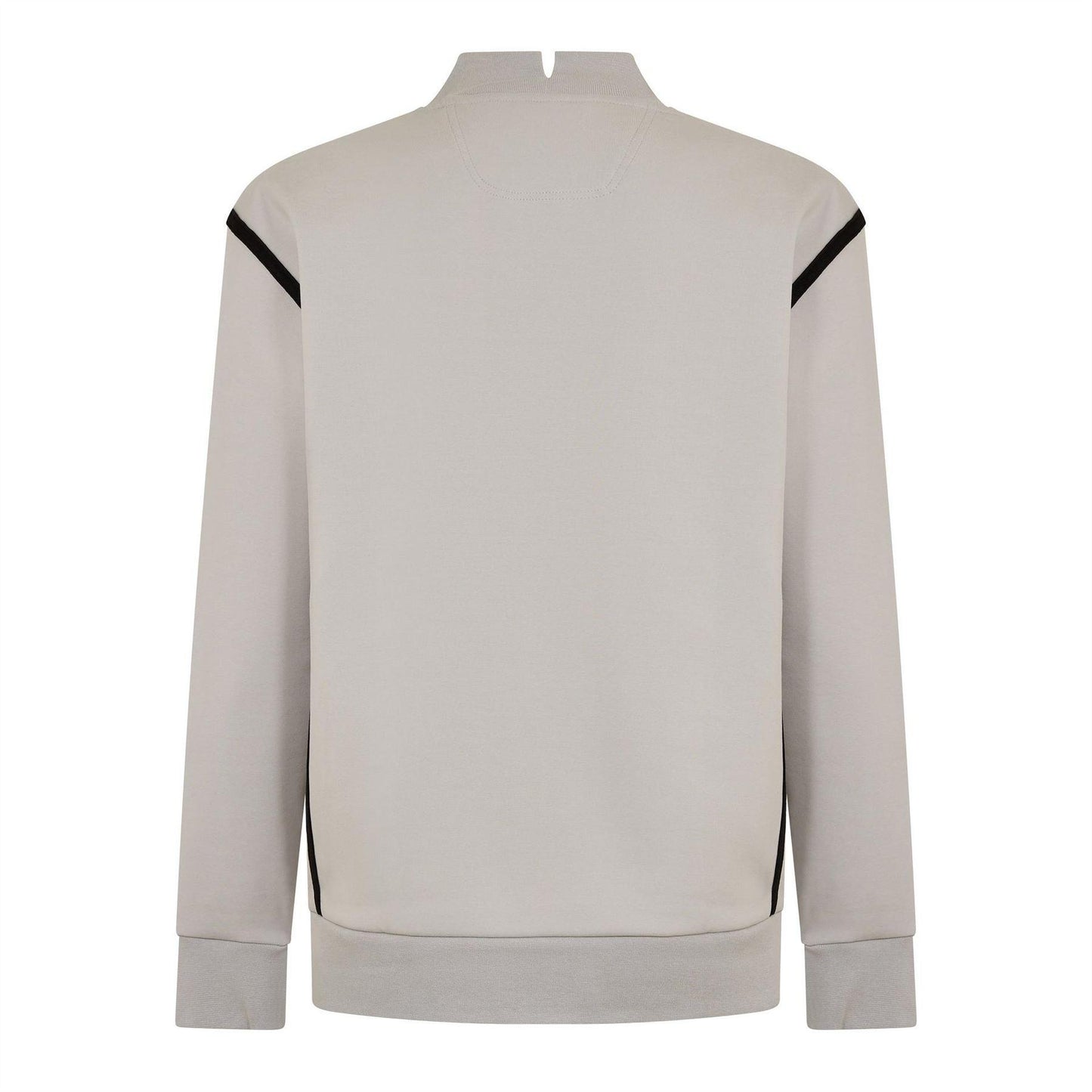 Pastel Grey - Back - Boss Mens Silas Mock Neck Long-Sleeved Sweatshirt