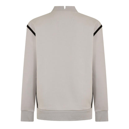 Pastel Grey - Back - Boss Mens Silas Mock Neck Long-Sleeved Sweatshirt