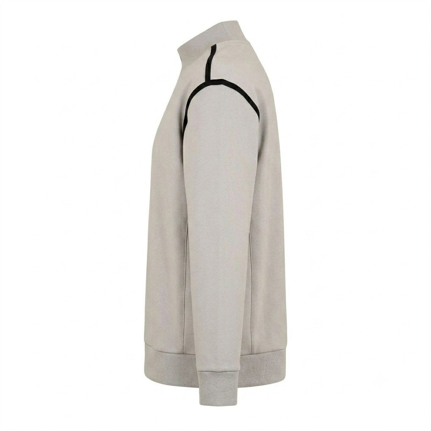 Pastel Grey - Side - Boss Mens Silas Mock Neck Long-Sleeved Sweatshirt