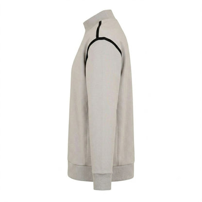 Pastel Grey - Side - Boss Mens Silas Mock Neck Long-Sleeved Sweatshirt