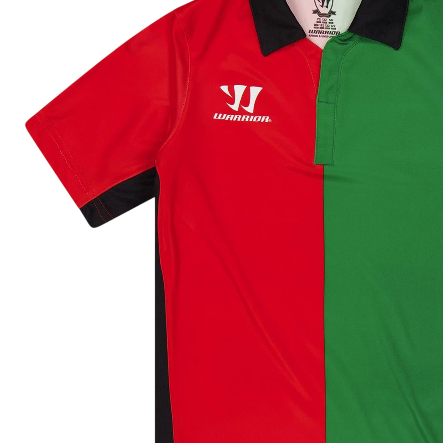Red-Green - Side - Warrior Childrens-Kids Anfield Polo Shirt