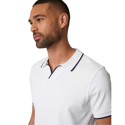 White - Side - Threadbare Mens Marriage Collared Polo Shirt