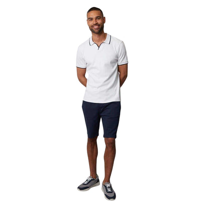 White - Lifestyle - Threadbare Mens Marriage Collared Polo Shirt