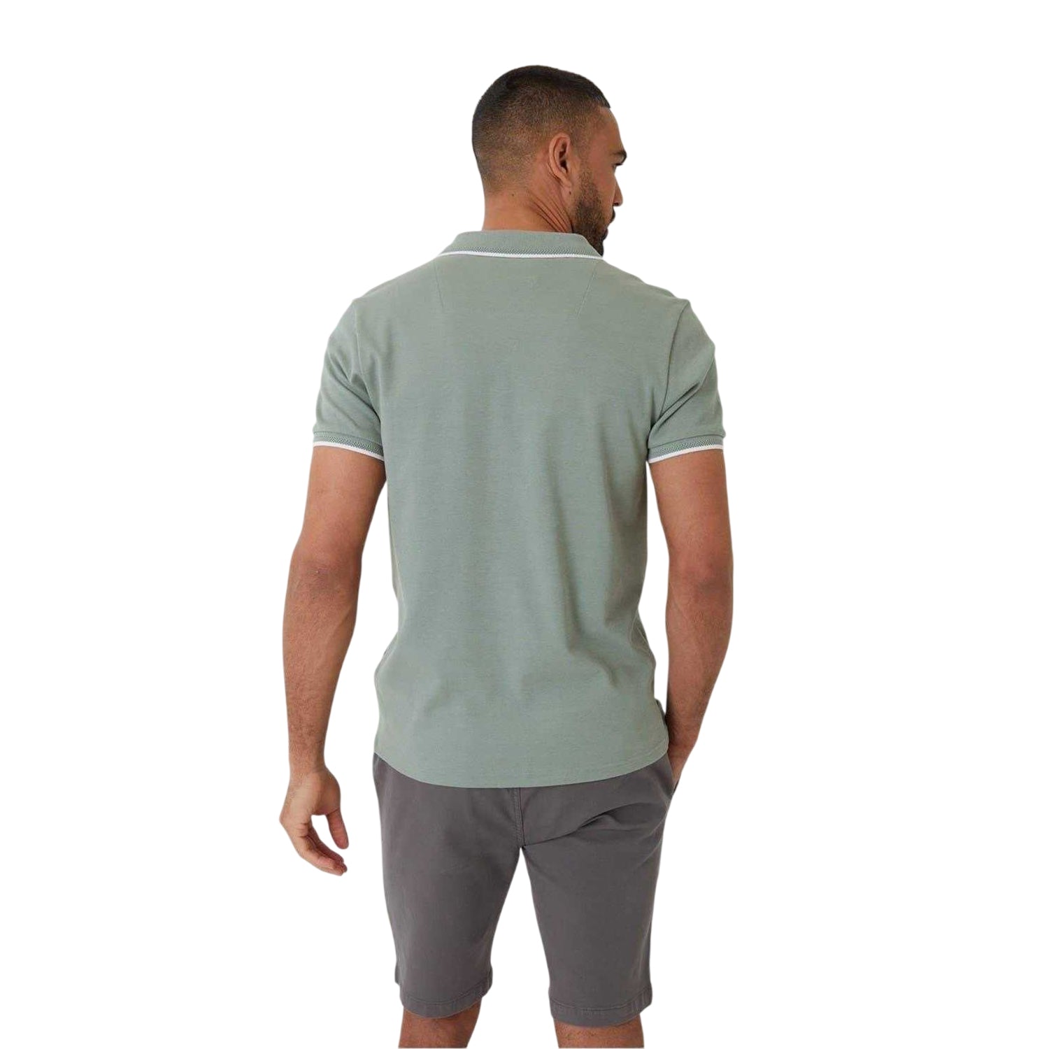 Sage - Back - Threadbare Mens Marriage Collared Polo Shirt