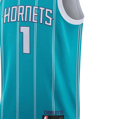 Teal - Side - Charlotte Hornets Childrens-Kids Icon Basketball Jersey