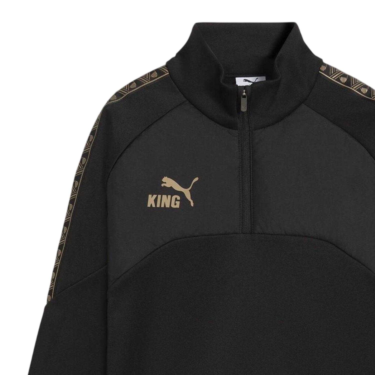 Black-Gold - Side - Puma Childrens-Kids King Training Top