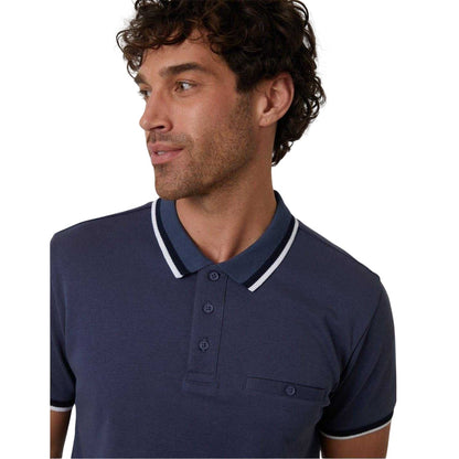 Blue - Side - Threadbare Womens-Ladies Interlock Jet Pocket Polo Shirt