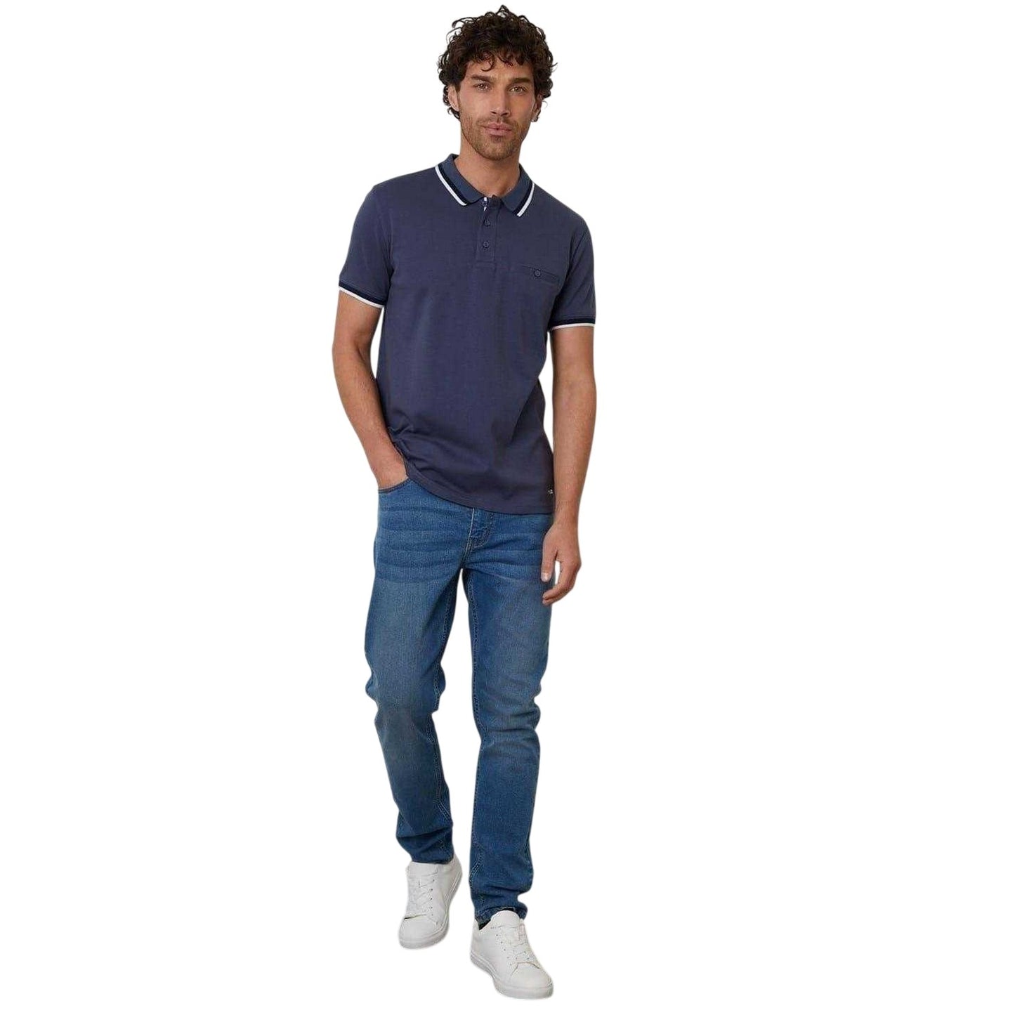 Blue - Lifestyle - Threadbare Womens-Ladies Interlock Jet Pocket Polo Shirt