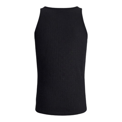 Black - Back - Jack And Jones Mens Jordia Pointelle Tank Top