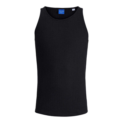 Black - Front - Jack And Jones Mens Jordia Pointelle Tank Top