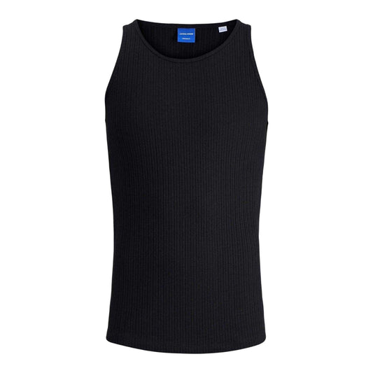 Black - Front - Jack And Jones Mens Jordia Pointelle Tank Top