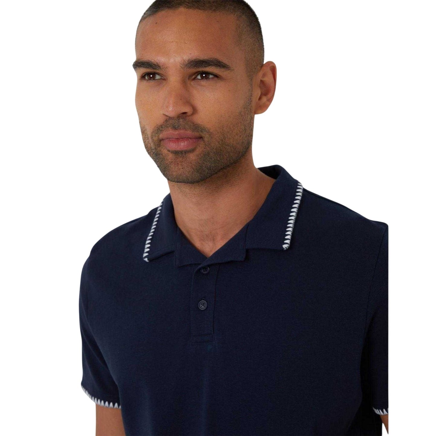 Navy - Side - Threadbare Mens Arnwick Short-Sleeved Polo Shirt