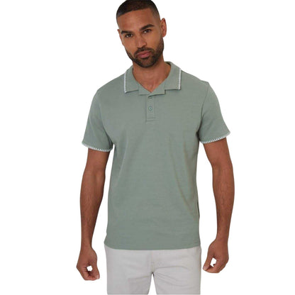 Sage - Front - Threadbare Mens Arnwick Short-Sleeved Polo Shirt