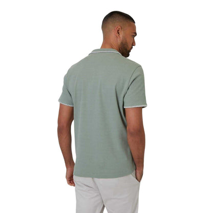 Sage - Back - Threadbare Mens Arnwick Short-Sleeved Polo Shirt