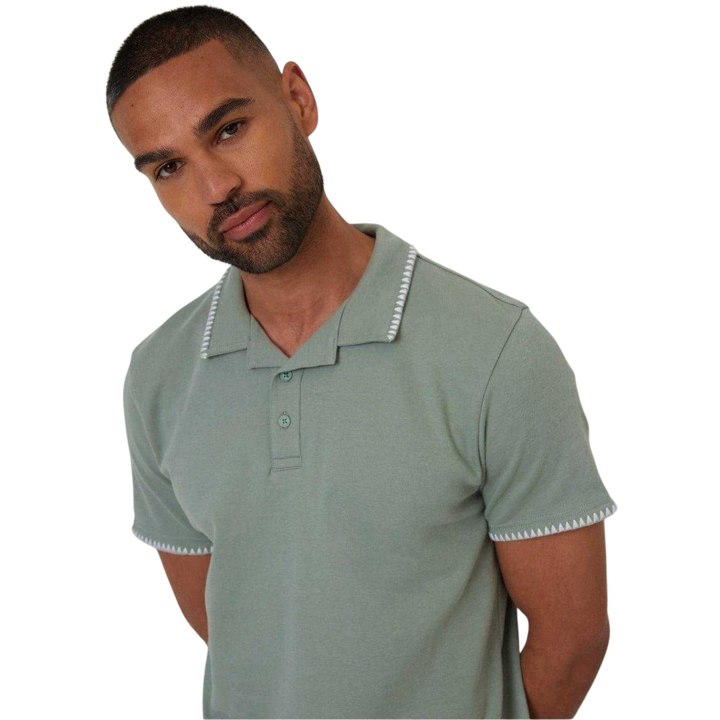 Sage - Side - Threadbare Mens Arnwick Short-Sleeved Polo Shirt