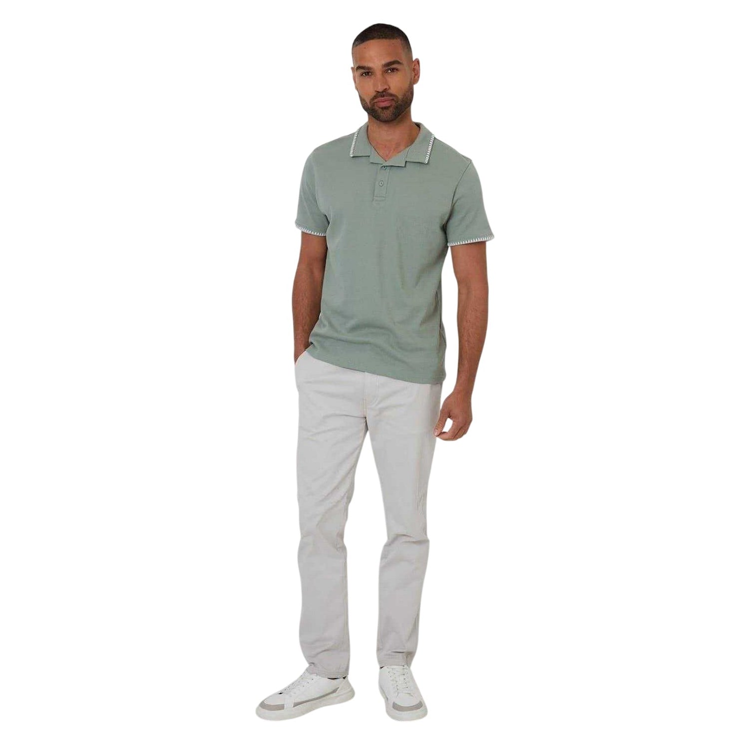 Sage - Lifestyle - Threadbare Mens Arnwick Short-Sleeved Polo Shirt