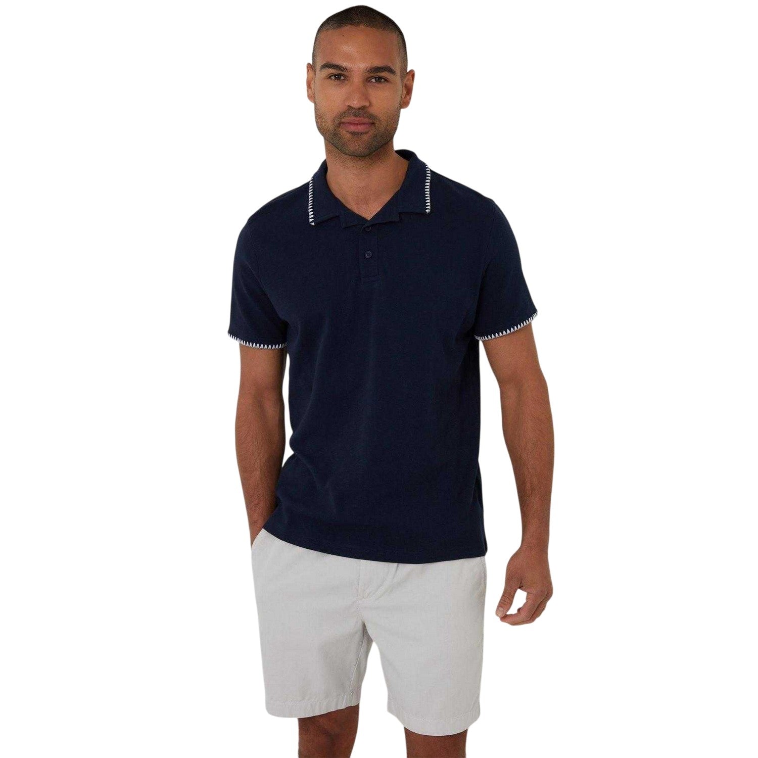 Navy - Front - Threadbare Mens Arnwick Short-Sleeved Polo Shirt