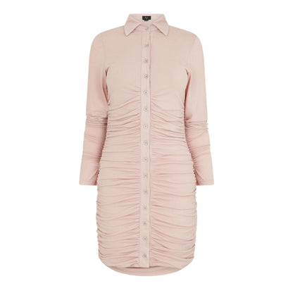 Nude - Front - AX Paris Womens-Ladies Button Front Bodycon Dress