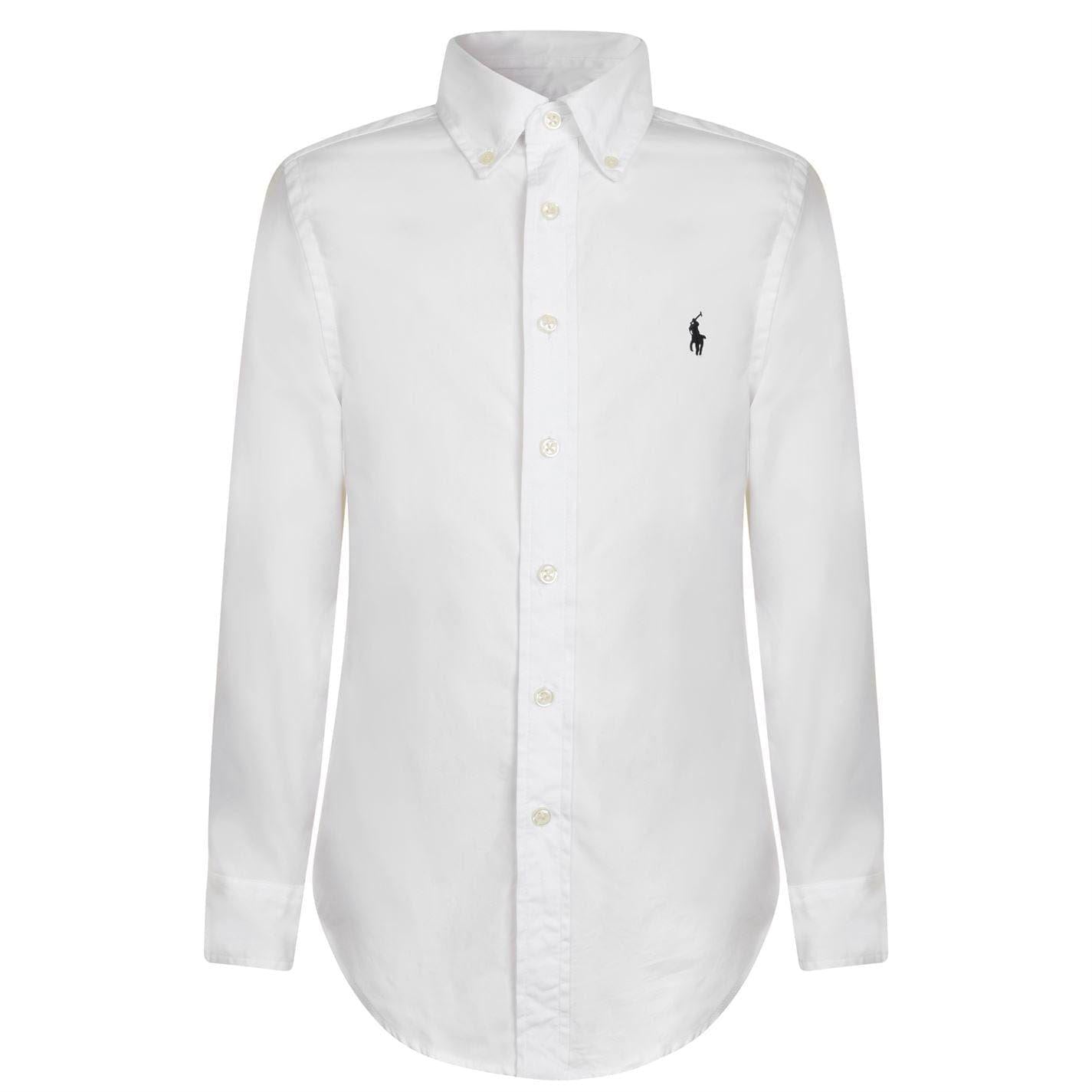 White - Front - Ralph Lauren Boys Oxford Long-Sleeved Shirt