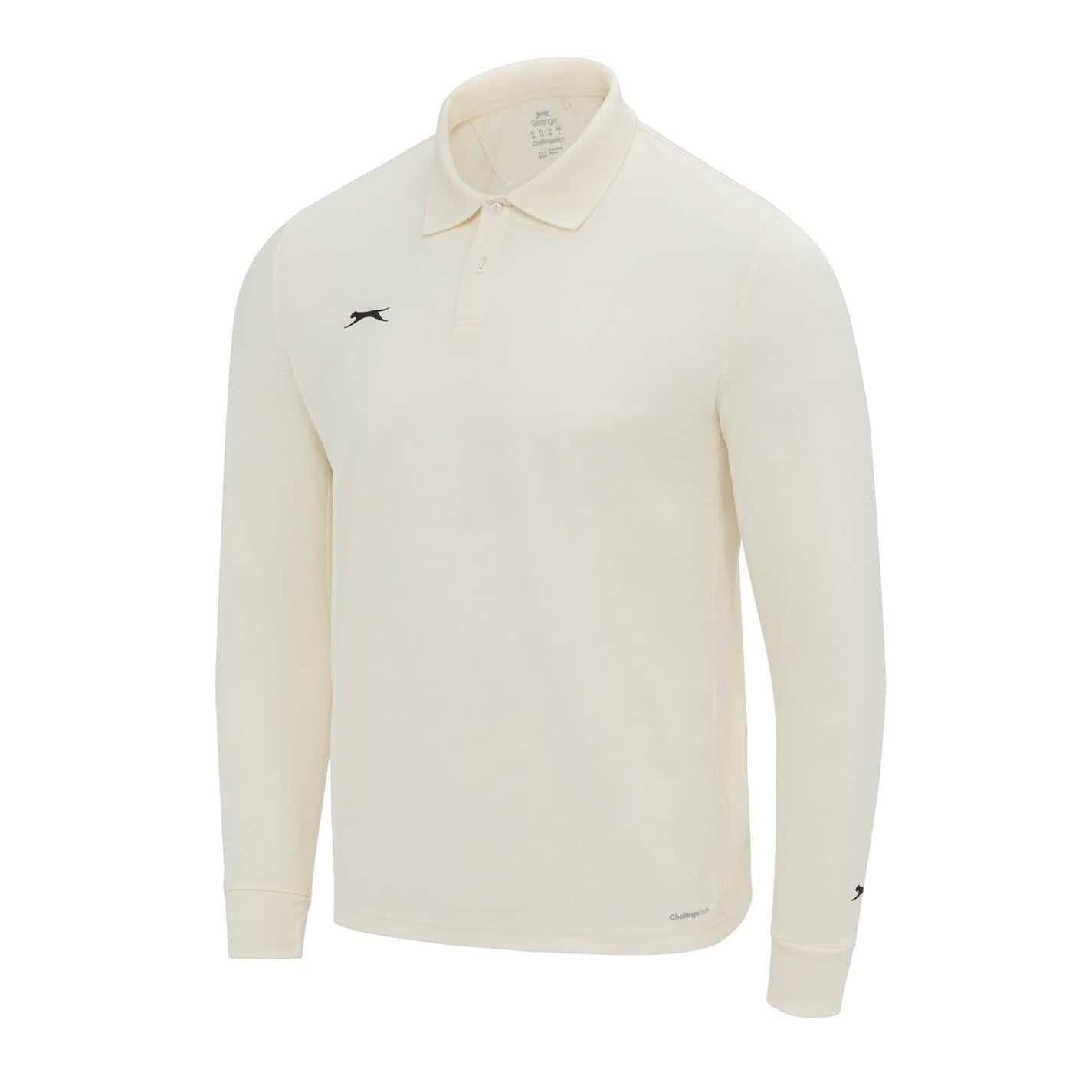 Cream - Side - Slazenger Mens Long-Sleeved Polo Shirt