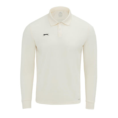 Cream - Front - Slazenger Mens Long-Sleeved Polo Shirt