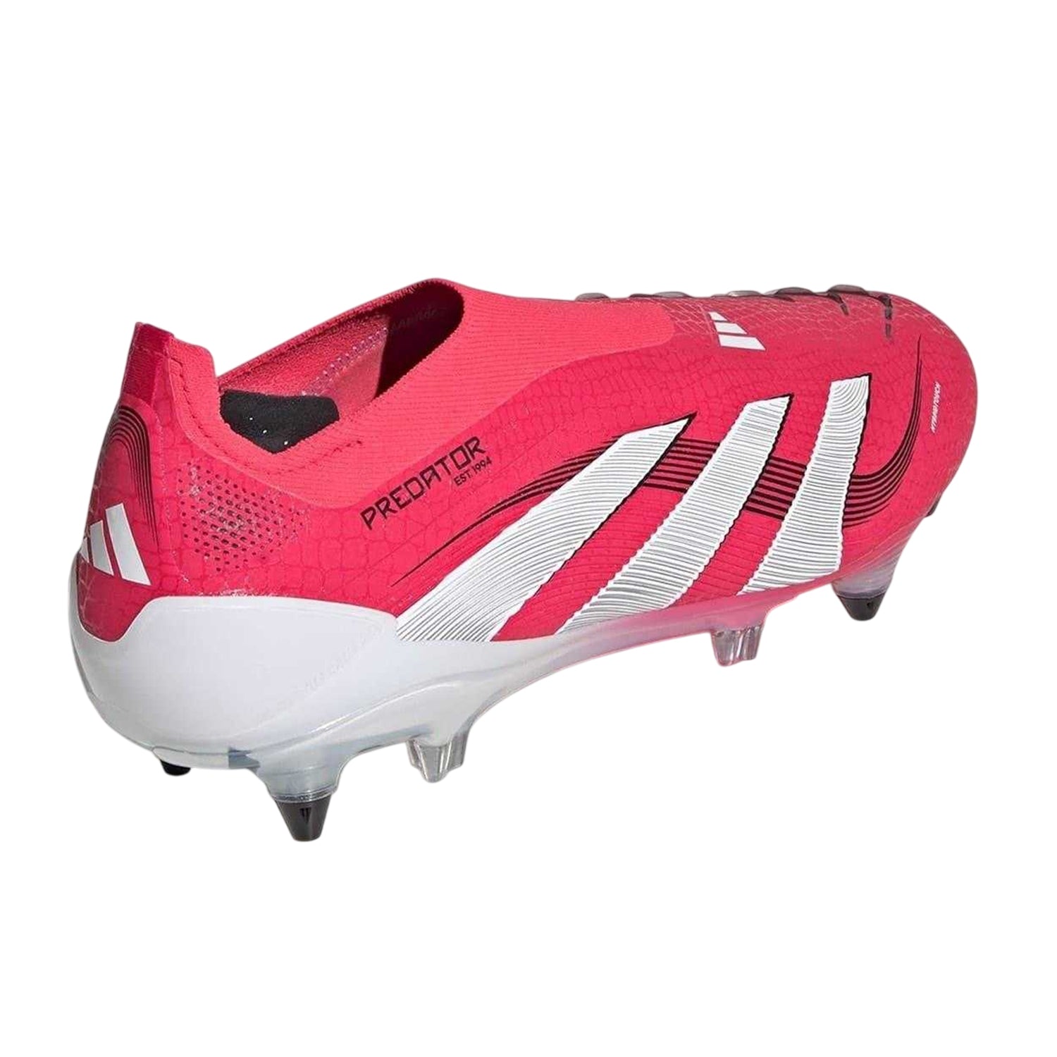 Red-White - Back - Adidas Mens Predator Elite 3 Stripes Soft Ground Football Boots
